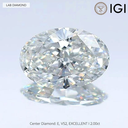 IGI Certified Oval Brilliant Cut Lab-Grown Diamond - Single Diamond (Includes IGI Certification from International Gemological Institute)