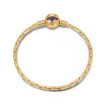 Sterling Silver Mummy Clasp Bangle Bracelet In 14K Gold Plated