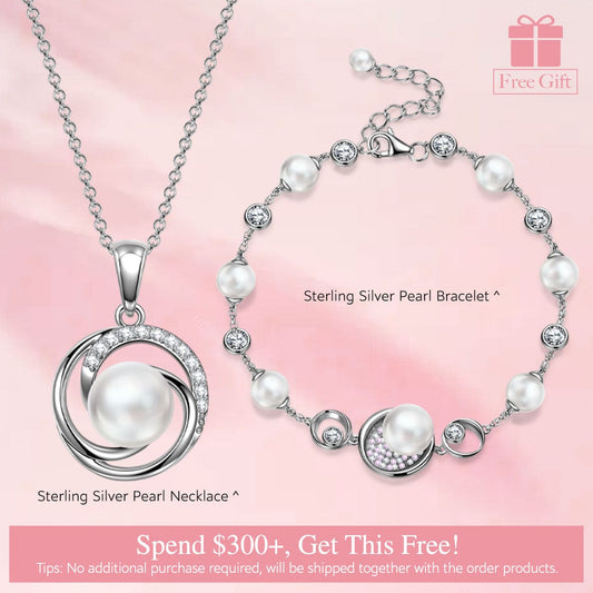 gona- Pamper Fan Exclusive: Spend Over $300 In A Single Purchase To Get This Sterling Silver Pearl Necklace and Bracelet Set In White Gold Plated For FREE - (Ships With Order, No Need To Add To Cart)