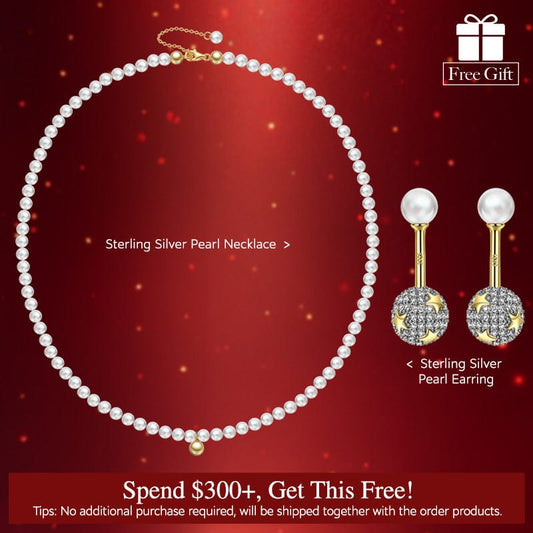 gon- Pamper Fan Exclusive: Spend Over $300 In A Single Purchase To Get This Sterling Silver Pearl Necklace and Earrings Set In 14K Gold Plated For FREE - (Ships With Order, No Need To Add To Cart)