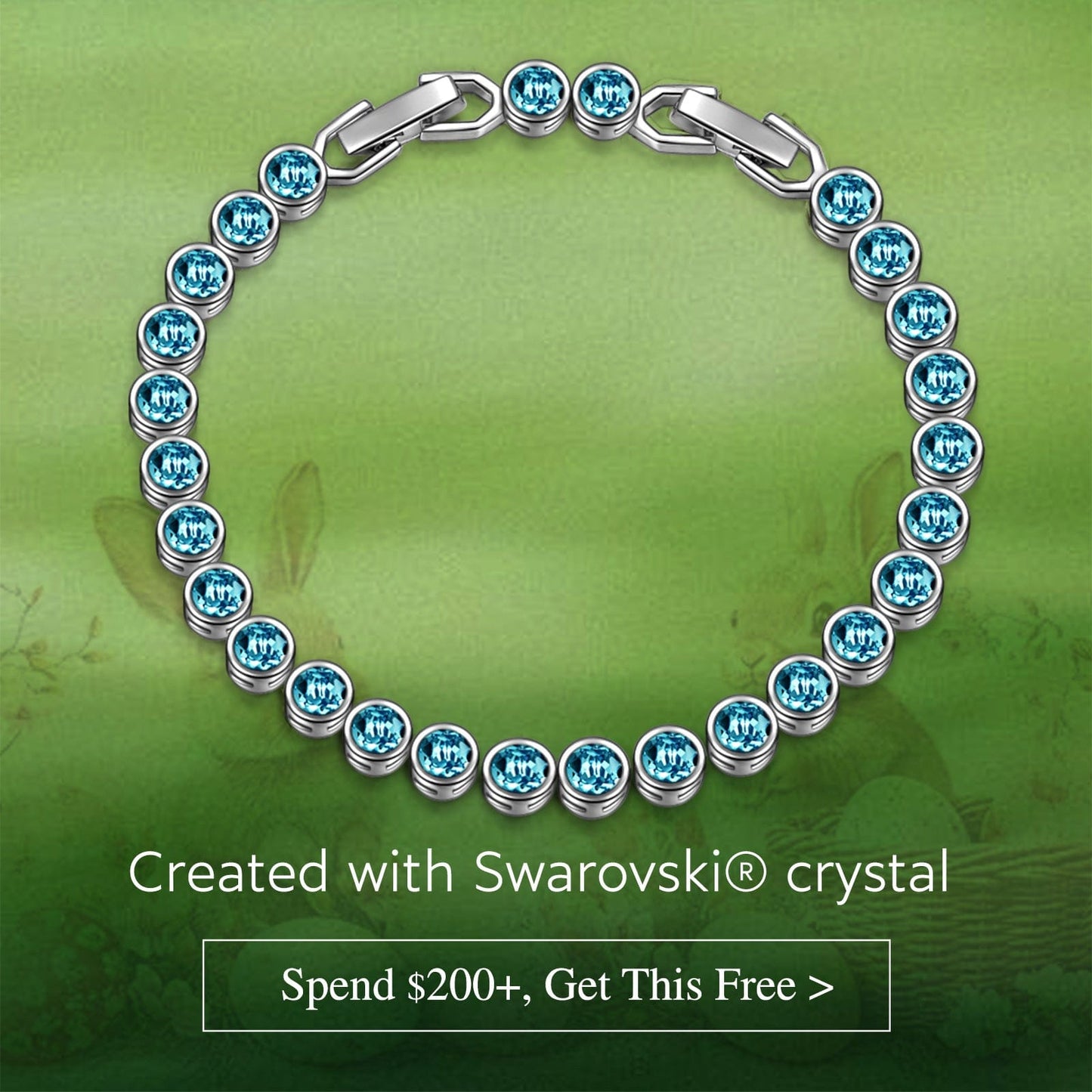 Easter Blessings Exclusive: Spend Over $200 In A Single Purchase To Get This Easter Aqua Crystal Bracelet In White Gold Plated For FREE - Created With Swarovski® Crystal (Ships With Order, No Need To Add To Cart)