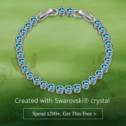 gona- Easter Blessings Exclusive: Spend Over $200 In A Single Purchase To Get This Easter Aqua Crystal Bracelet In White Gold Plated For FREE - Created With Swarovski® Crystal (Ships With Order, No Need To Add To Cart)