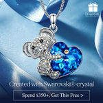 Marine Breeze Exclusive: Koala Bear Hugging Sapphire Blue Heart Pendant Necklace Created With Swarovski® Crystal for FREE (Ships With Order, No Need to Add to Cart)