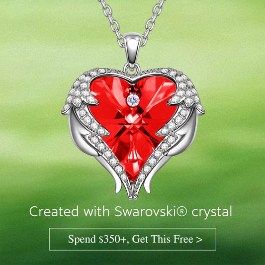 gona- Spring's Embrace Exclusive: Spend $350+ to Receive a FREE Swarovski® Crystal Crimson Embrace Angel Heart Pendant Necklace, White Gold Tone Finish — Automatically Included with Your Order