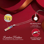 Sterling Silver Kaleidoscope Dream Charm Necklace In White Gold Plated -  Handcrafted with Swarovski® Crystals