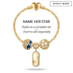 Customizable Engraving Stardust Tarnish-resistant Silver Dangle Charms In 14K Gold Plated