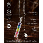 Sterling Silver Kaleidoscope Dream Charm Necklace In White Gold Plated -  Handcrafted with Swarovski® Crystals