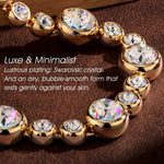 Classic Pave Created with Swarovski® Crystals Tarnish-Resistant Silver Bracelet In 14K Gold Plated
