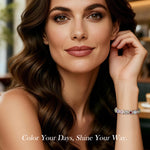 Rainbow Ombre Created with Swarovski® Crystals Tarnish-Resistant Silver Bracelet In White Gold Plated