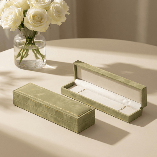 gona- Featured Packaging Upgrade: Olive Velvet Bracelet Long Box
