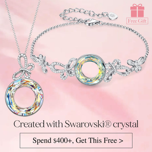 gona- Mother‘s Day Exclusive: Spend $400+ in a Single Purchase to Get This Crystal Necklace and Bracelet Set in White Gold Plated - Created With Swarovski® Crystal for FREE (Ships With Order, No Need to Add to Cart)
