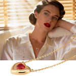 Sterling Silver Eternal Love Lab-Certified Ruby Necklace In 14K Gold Plated