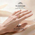 Oval Brilliant Cut Fancy Vivid Rose Hue Lab-Certified Pink Sapphire - Classic Stackable Ring Sets 14K Yellow Gold Plated (Includes GRC Certification from Gemstone Research Center)