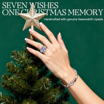 Lucky 7 Multi-Color Crystal Wish Bracelet, White Gold Plated - Handcrafted with Swarovski® Crystals, Adjustable Bolo Slider, Fits Wrist Sizes 5.6" - 8.9"