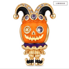 Pumpkin Jester Dangle Charm With Purple Enamel In Tarnish-resistant Silver