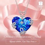 Graduation Season Exclusive: Spend $500+ in a Single Purchase to Get This Royal Blue Crystal Heart Butterfly Pendant Necklace in White Gold plated - Created With Swarovski® Crystal for FREE (Ships With Order, No Need to Add to Cart)