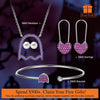 Halloween Treats Exclusive: Spend Over $500 In A Single Purchase To Get This Sterling Silver Monster Mash Necklace and Bracelet and Earrings Set In White Gold Plated For FREE - (Ships With Order, No Need To Add To Cart)