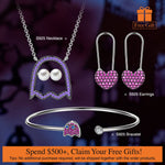 Halloween Treats Exclusive: Spend Over $500 In A Single Purchase To Get This Sterling Silver Monster Mash Necklace and Bracelet and Earrings Set In White Gold Plated For FREE - (Ships With Order, No Need To Add To Cart)