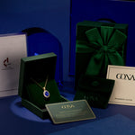 Sterling Silver Sapphire Charm Necklace In 14K Gold Plated