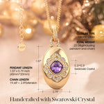 The Meaning of a Locket Necklace — Memorial Keepsake Gift, Holds 4 Photos, Created With SWAROVSKI® Crystals