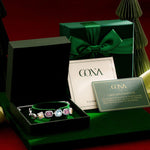 Lucky 7 Multi-Color Crystal Wish Bracelet, White Gold Plated - Handcrafted with Swarovski® Crystals, Adjustable Bolo Slider, Fits Wrist Sizes 5.6" - 8.9"