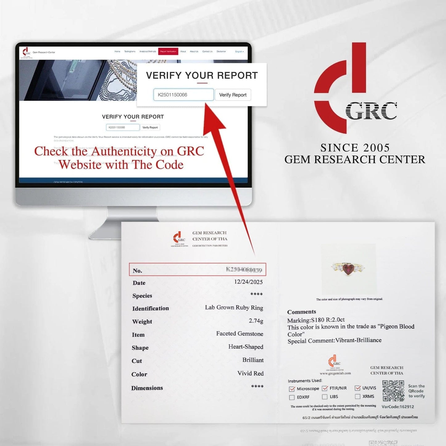 Heart Brilliant Cut Vivid Pigeon Blood Red Lab-Certified Ruby - Pave Eternal Love Engagement Ring 14K Yellow Gold Plated (Includes GRC Certification from Gemstone Research Center)