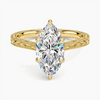 Royal Filigree · 2.0 CT Marquise Lab-Grown Diamond Engagement Ring with Engraved Milgrain Band in Solid 14K Yellow Gold · (Includes IGI Certification from International Gemological Institute)