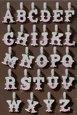 Letter K Tarnish-resistant Silver Dangle Charms In White Gold Plated