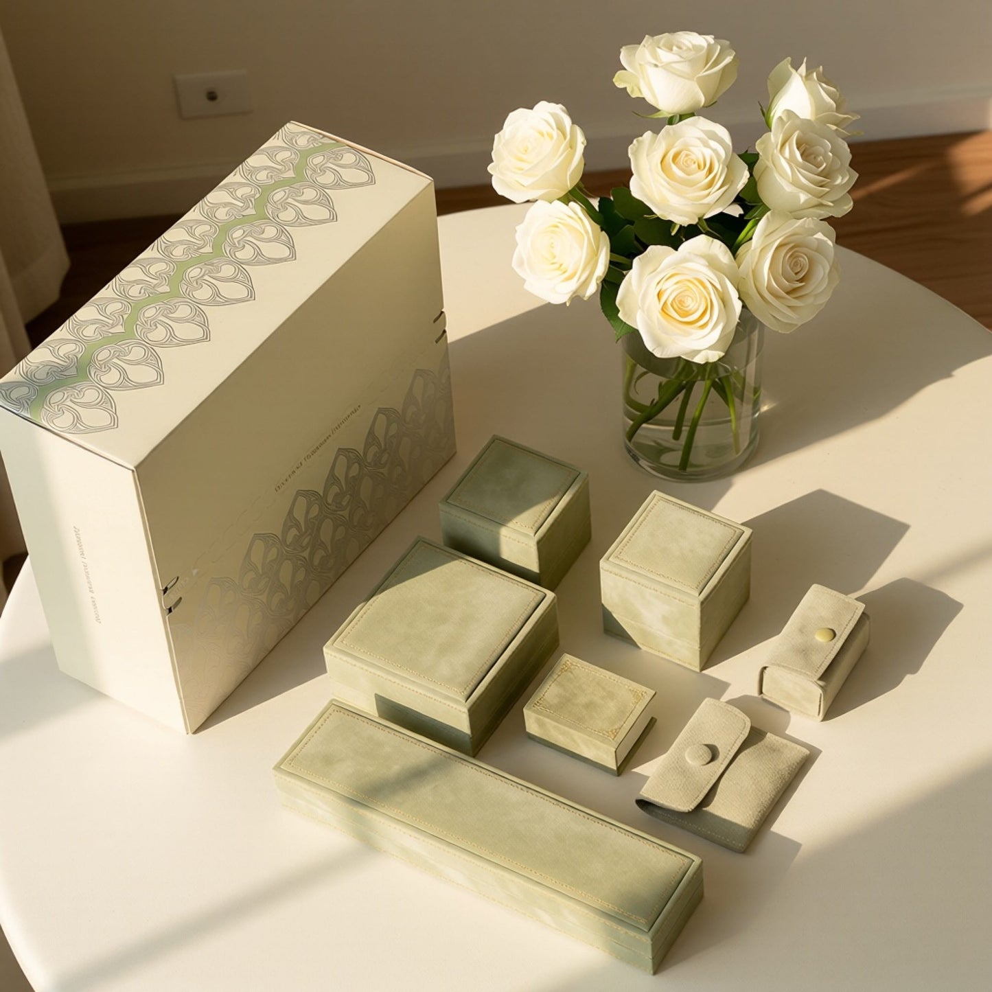 Featured Packaging Upgrade: Olive Velvet Vintage Book Style Ring Box