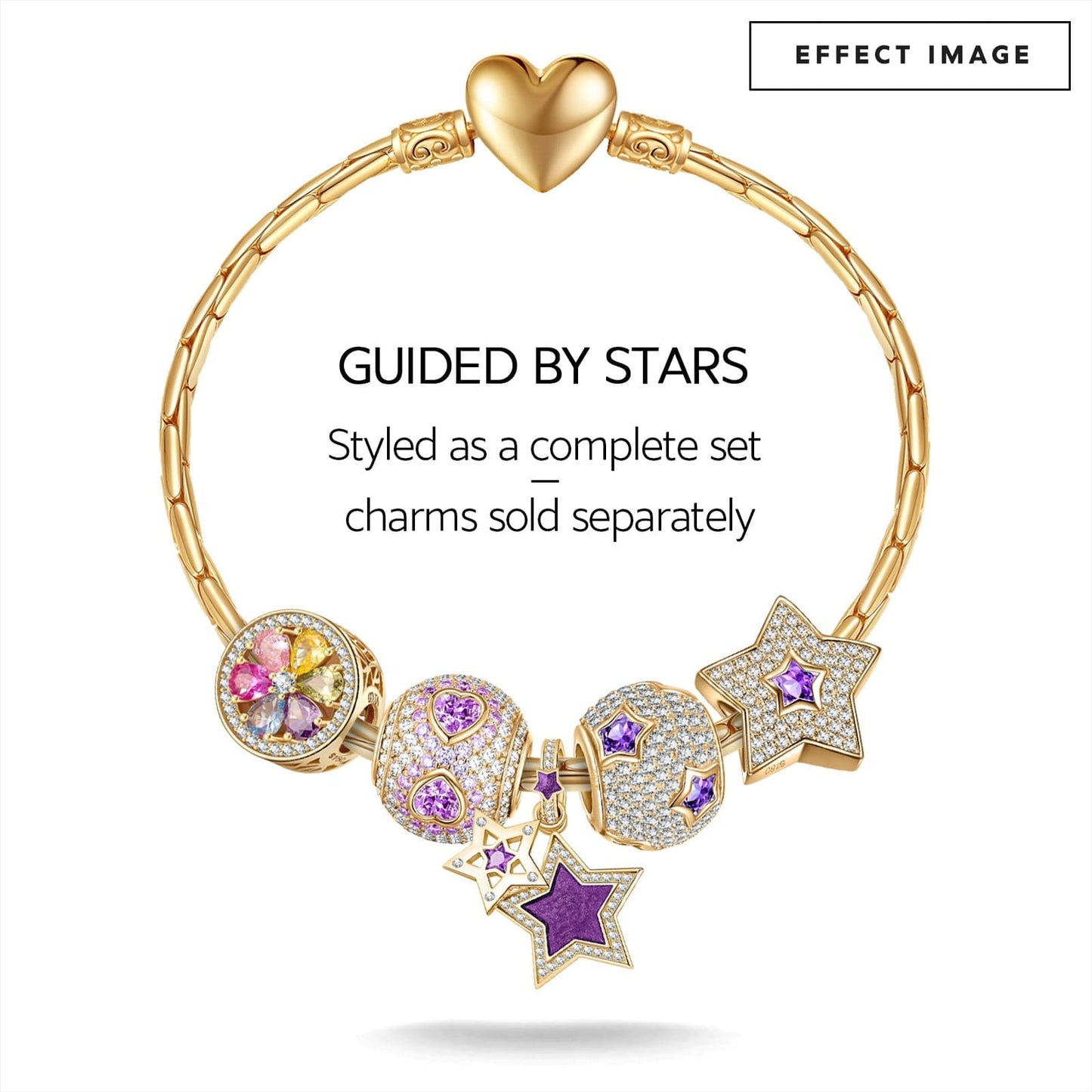 Colorful Snowflake Tarnish-resistant Silver Charms in 14K Gold Plated