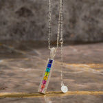 Sterling Silver Kaleidoscope Dream Charm Necklace In White Gold Plated -  Handcrafted with Swarovski® Crystals