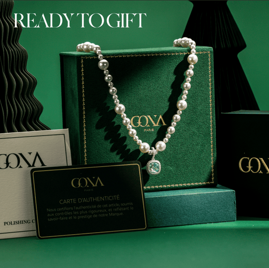 gona- Bubble Pearl Symphony Necklace - Sterling Silver 8mm Pearl Pendant, Handcrafted with Swarovski® Pearls & Swarovski® Crystal, A Perfect Gift for Elegant Women