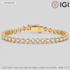 3.25 CTW Lab-Grown Diamond Tennis Bracelet in Gold-Tone Tarnish-Resistant Silver, 8.3 in / 21 cm (Includes IGI Certification from International Gemological Institute)