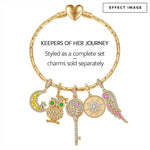 Key to Eternity Tarnish-resistant Silver Dangle Charms In 14K Gold Plated