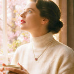 Sterling Silver Eternal Love Lab-Certified Ruby Necklace In 14K Gold Plated