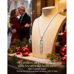 Sterling Silver Kaleidoscope Dream Charm Necklace In White Gold Plated -  Handcrafted with Swarovski® Crystals