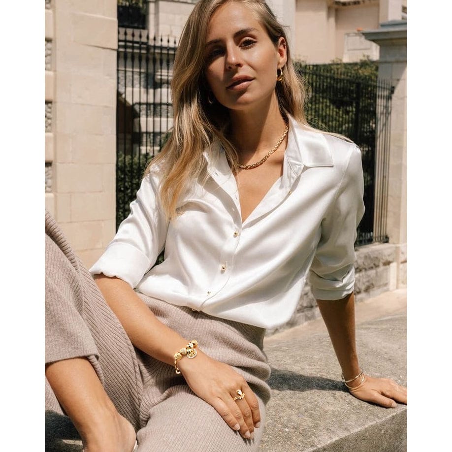 Sterling Silver Sweet Love Charms Bracelet Set In 14K Gold Plated (Includes bracelet and all charms shown)