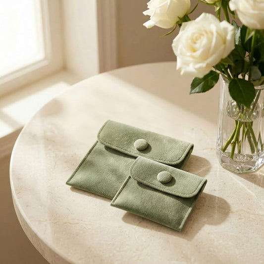 gona- Featured Packaging Upgrade: Olive Velvet Small Drawstring Pouch