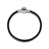Black Leather Bracelet With Sterling Silver Mummy Clasp
