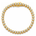 3.12 CT.TW Lab-Grown Diamond Tennis Bracelet in Gold-Tone Tarnish-Resistant Silver, 7.9 in