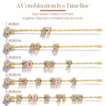 Number Three Tarnish-resistant Silver With Enamel Charms In White Gold Plated