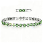 Rainbow Brilliance August Tarnish-resistant Silver Tennis Bracelet In White Gold Plated - Created With SWAROVSKI® Crystals