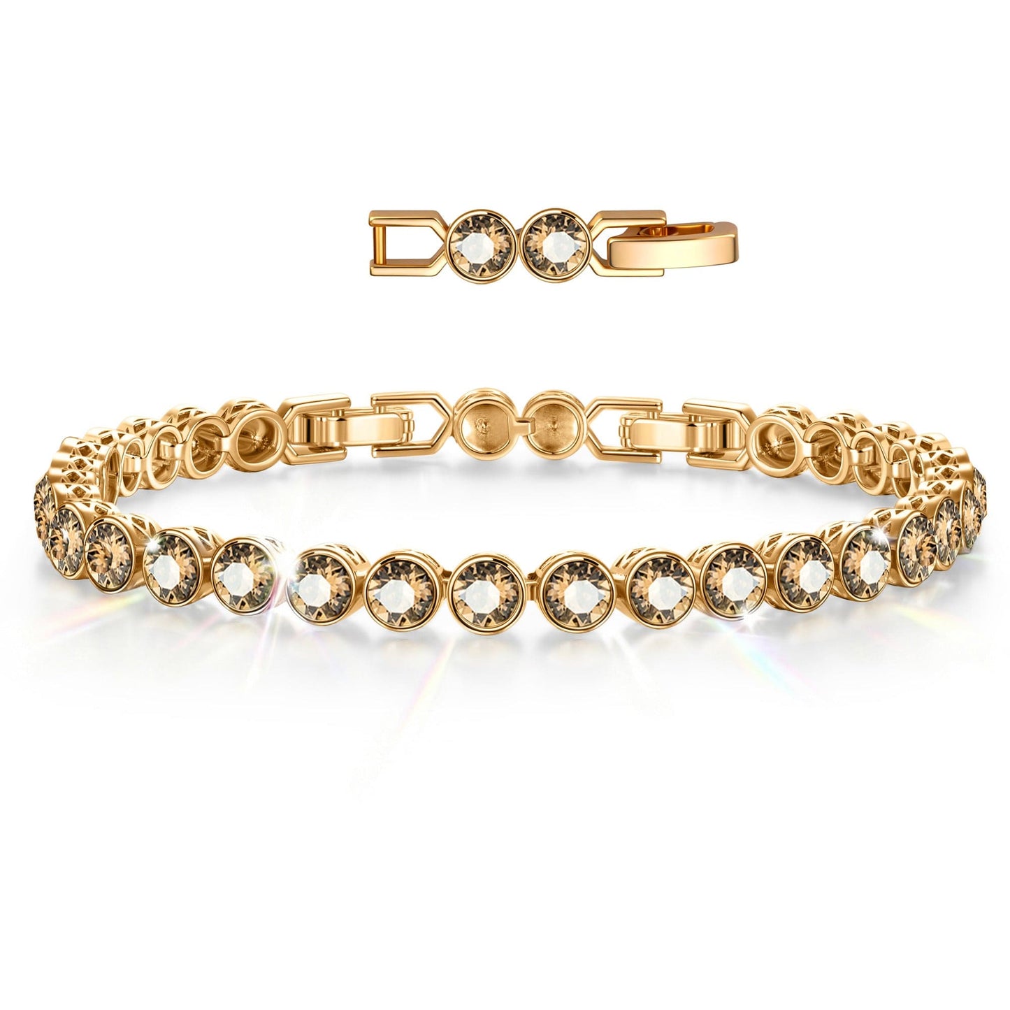Rainbow Brilliance November Tarnish-resistant Silver Tennis Bracelet In 14K Gold Plated - Created With SWAROVSKI® Crystals