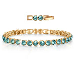 Rainbow Brilliance December Tarnish-resistant Silver Tennis Bracelet In 14K Gold Plated - Created With SWAROVSKI® Crystals