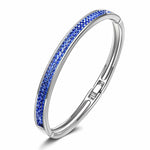 Limited Time Weekend Gift (Valid Friday – Monday): Spend $350+ in a Single Purchase to Get This Sapphire Blue Pavé Slim Stacking Bangle Bracelet in White Gold Plated for FREE (Ships With Order, No Need to Add to Cart)