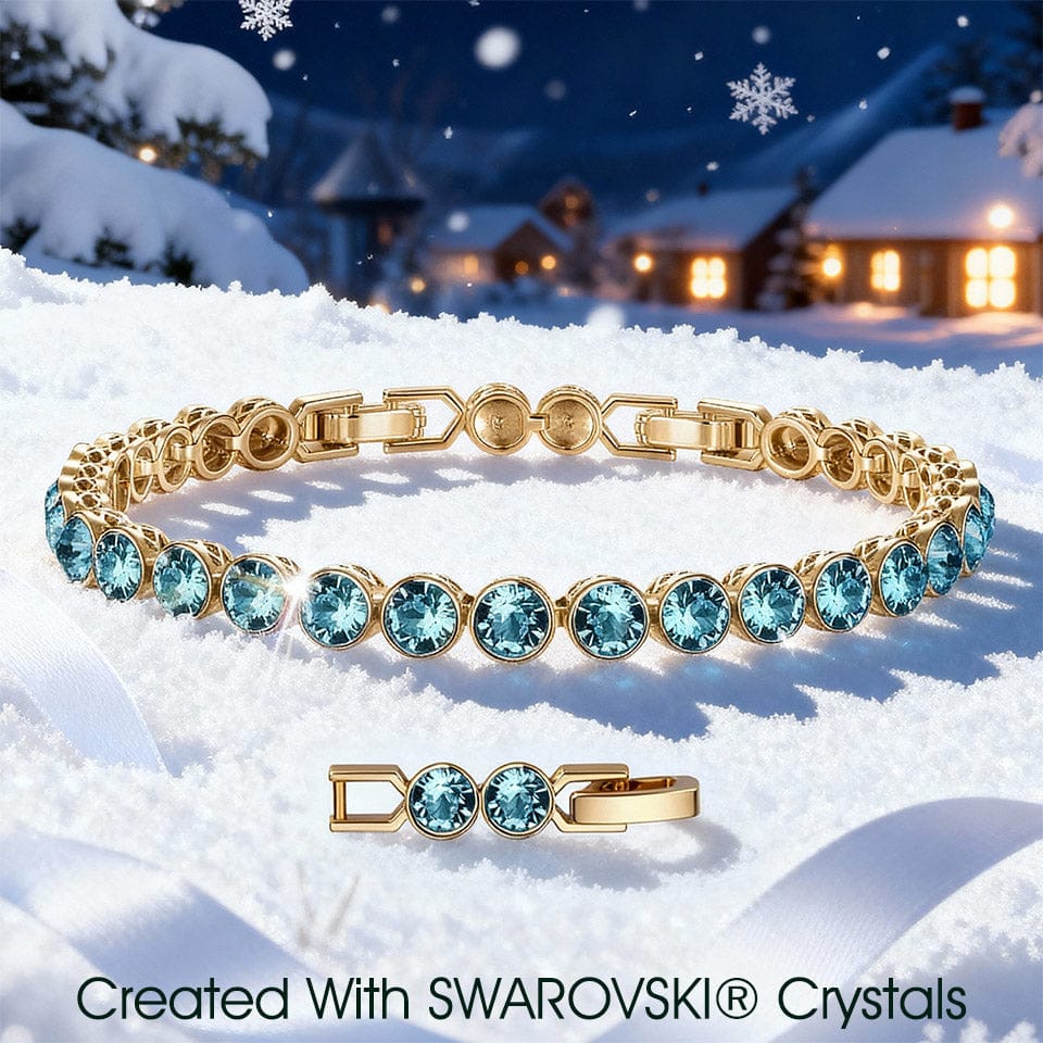 Rainbow Brilliance December Tarnish-resistant Silver Tennis Bracelet In 14K Gold Plated - Created With SWAROVSKI® Crystals