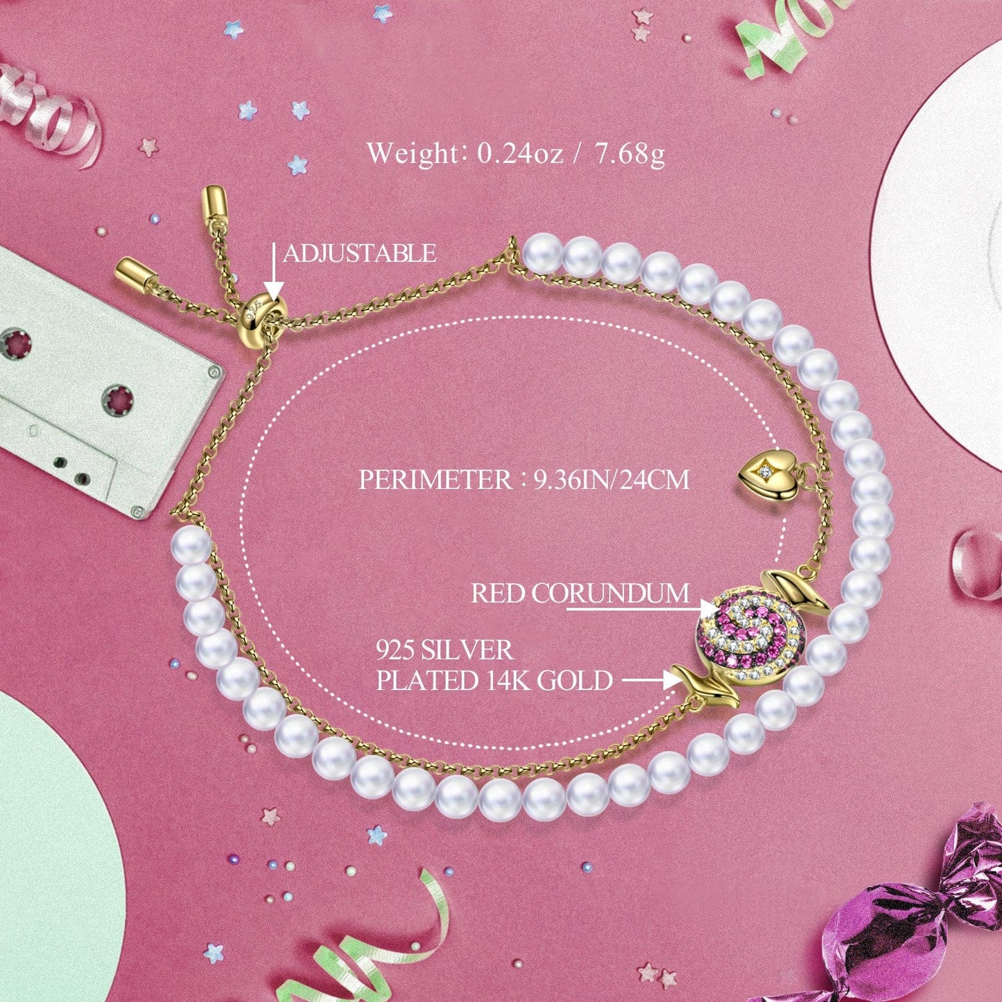 Halloween Treats Exclusive: Spend Over $350 In A Single Purchase To Get This Sterling Silver Crimson Elegance with Pearls Necklace and Bracelet Set In 14K Gold Plated For FREE - (Ships With Order, No Need To Add To Cart)