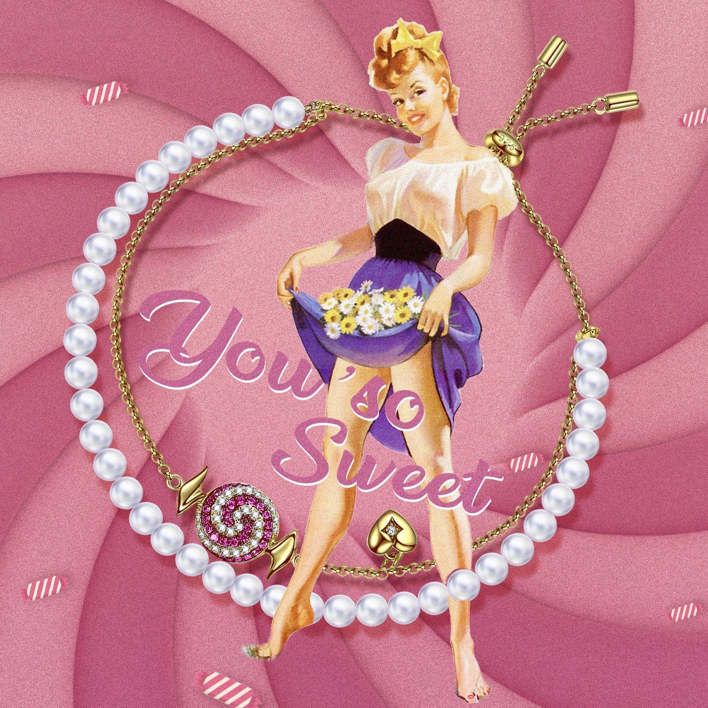 Halloween Treats Exclusive: Spend Over $350 In A Single Purchase To Get This Sterling Silver Crimson Elegance with Pearls Necklace and Bracelet Set In 14K Gold Plated For FREE - (Ships With Order, No Need To Add To Cart)