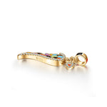 Colorful Angel Wings Tarnish-resistant Silver Dangle Charms With Enamel In 14K Gold Plated