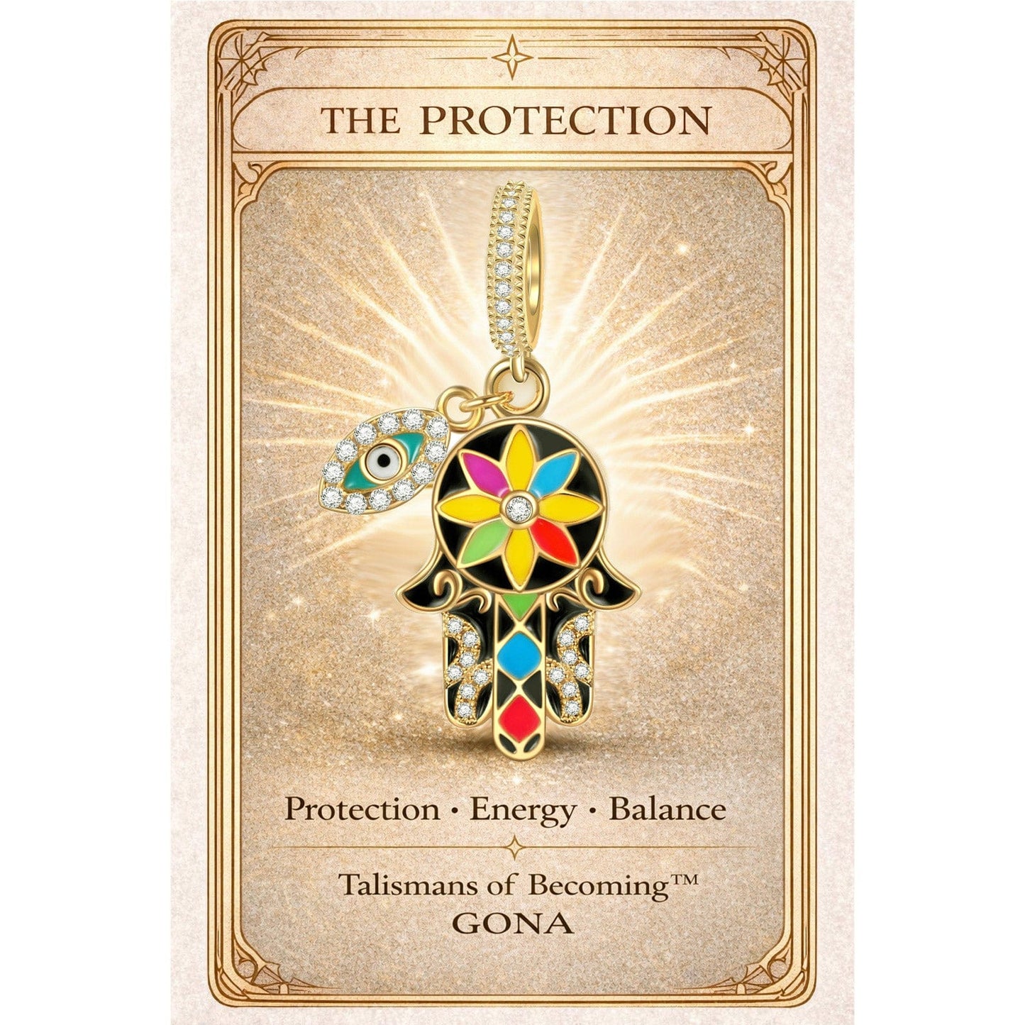 Colorful Evil Eye Tarnish-resistant Silver Dangle Charms With Enamel In 14K Gold Plated